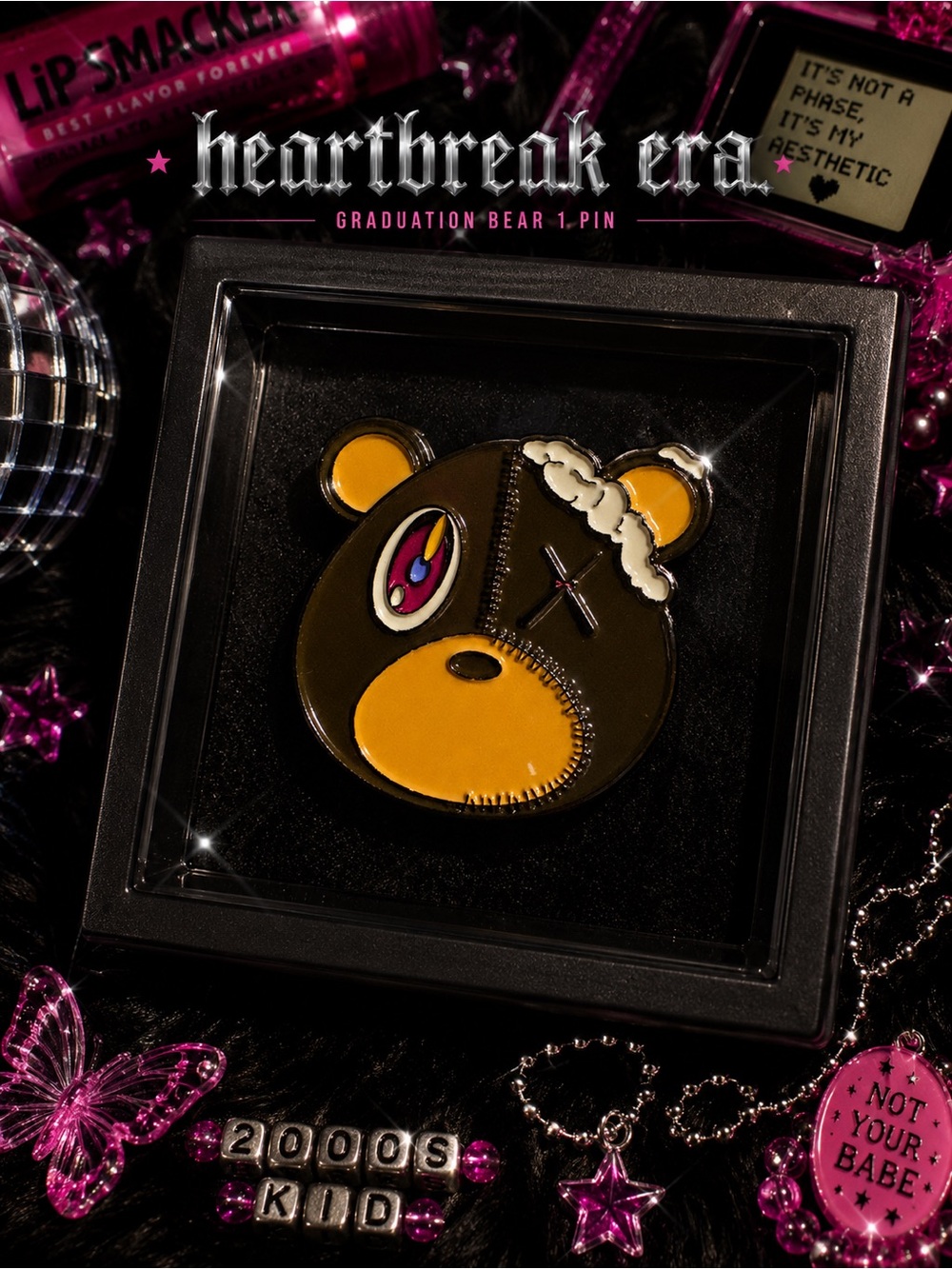 Deadstock Y2K Heartbreak Bear Enamel Pin 🐻 Streetwear Hypebeast Collectible
